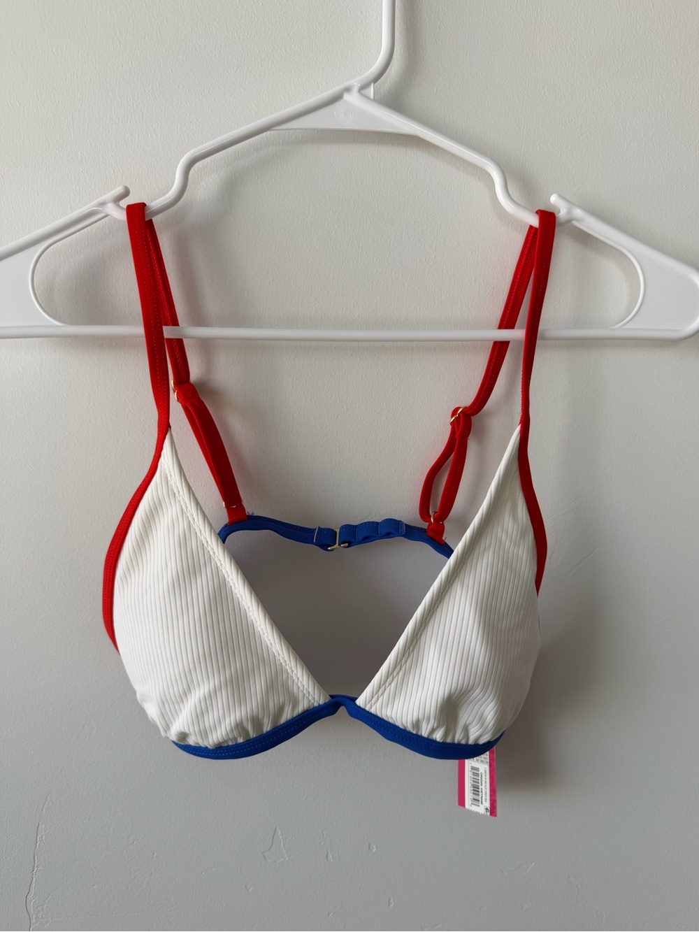 Xhilaration Ribbed Patriotic Bikini Set NWT White Red Blue Top M Bottoms S